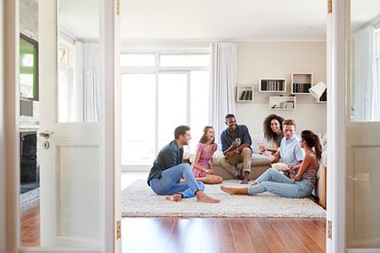 Friends hanging out - possibly a mom's night out?