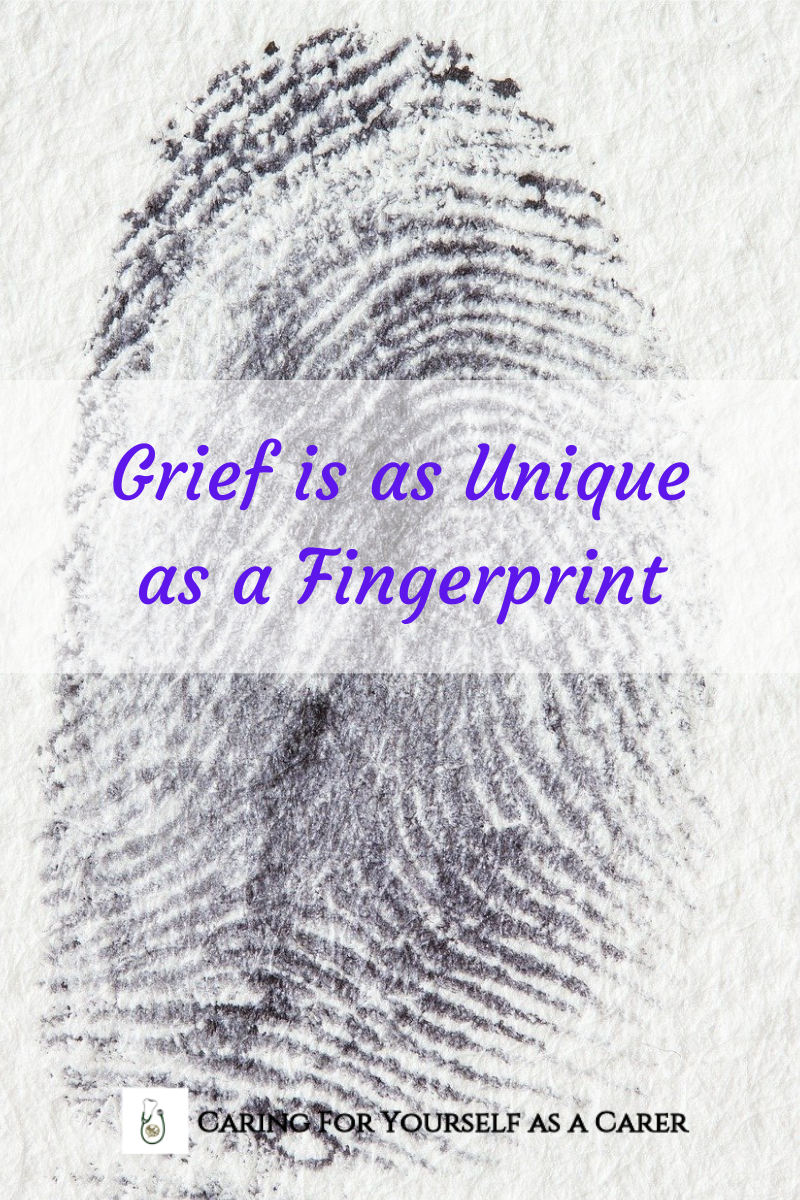 Fingerprint with the words over it 'grief is a unique as a fingerprint' - words spoke of child loss